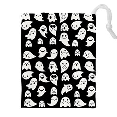 Cute Kawaii Ghost Pattern Drawstring Pouch (4xl) by Valentinaart