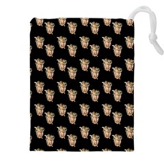 Angel Cherub Black Drawstring Pouch (4xl) by snowwhitegirl