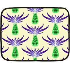 Thistles Purple Flora Flowering Double Sided Fleece Blanket (mini)  by Vaneshart