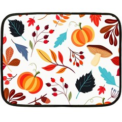 Pattern Pumpkins Autumn Double Sided Fleece Blanket (mini)  by Vaneshart