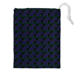 Black Rose Blue Drawstring Pouch (4xl) by snowwhitegirl