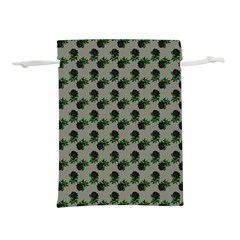 Black Rose Grey Lightweight Drawstring Pouch (l) by snowwhitegirl