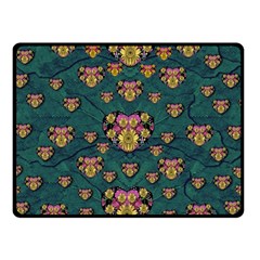 Hearts And Sun Flowers In Decorative Happy Harmony Fleece Blanket (small) by pepitasart