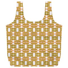 Yellow  White  Abstract Pattern Full Print Recycle Bag (xl) by BrightVibesDesign