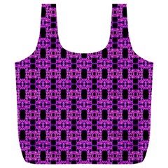 Pink Black Abstract Pattern Full Print Recycle Bag (xxxl) by BrightVibesDesign