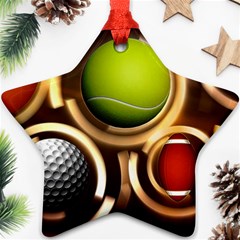 Sport Ball Tennis Golf Football Star Ornament (two Sides) by HermanTelo