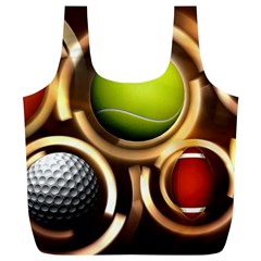 Sport Ball Tennis Golf Football Full Print Recycle Bag (xl) by HermanTelo