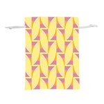 Yellow Pink Lightweight Drawstring Pouch (L) Front