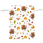 Thanksgiving Turkey pattern  Lightweight Drawstring Pouch (XL) Back