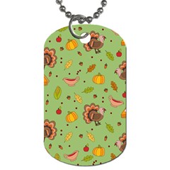 Thanksgiving Turkey Pattern Dog Tag (one Side) by Valentinaart