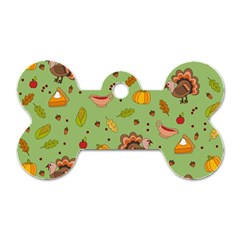 Thanksgiving Turkey Pattern Dog Tag Bone (one Side) by Valentinaart