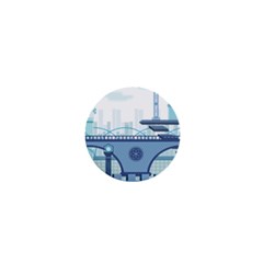 Blue City Building Fantasy 1  Mini Magnets by Vaneshart