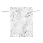 White Marble texture floor background with dark gray grey texture greek marble print luxuous real marble Lightweight Drawstring Pouch (L) Back
