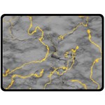 Marble neon retro light gray with gold yellow veins texture floor background retro neon 80s style neon colors print luxuous real marble Fleece Blanket (Large)  80 x60  Blanket Front