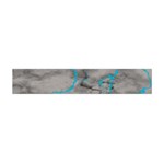 Marble light gray with bright cyan blue veins texture floor background retro neon 80s style neon colors print luxuous real marble Flano Scarf (Mini) Back