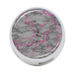 Marble light gray with bright magenta pink veins texture floor background retro neon 80s style neon colors print luxuous real marble 4-Port USB Hub (Two Sides) Front