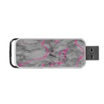 Marble light gray with bright magenta pink veins texture floor background retro neon 80s style neon colors print luxuous real marble Portable USB Flash (Two Sides) Front