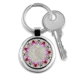 Orchidées Fleurs Abstrait Key Chain (round) by kcreatif
