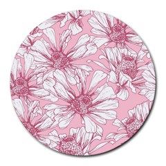 Pink Flowers Round Mousepads by Sobalvarro