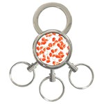 Pattern Coquelicots  3-Ring Key Chain Front