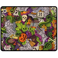 Halloween Doodle Vector Seamless Pattern Fleece Blanket (medium)  by Sobalvarro