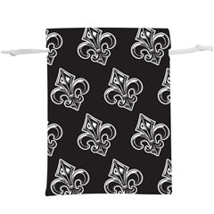 French France Fleur De Lys Metal Pattern Black And White Antique Vintage Black Rocker  Lightweight Drawstring Pouch (xl) by Quebec