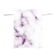 White Marble Violet Purple Veins Accents Texture Printed Floor Background Luxury Lightweight Drawstring Pouch (m) by genx
