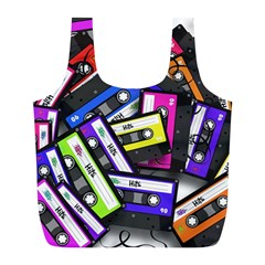 Cassette Many Record Graphics Full Print Recycle Bag (l) by Wegoenart