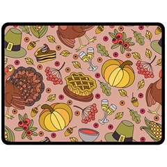 Thanksgiving Pattern Fleece Blanket (large)  by Sobalvarro