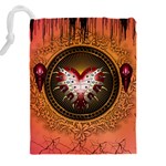 Awesome Dark Heart With Skulls Drawstring Pouch (4XL) Back
