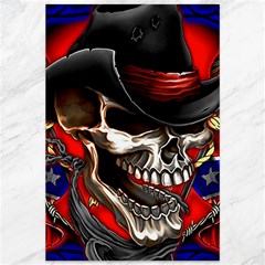 Confederate Flag Usa America United States Csa Civil War Rebel Dixie Military Poster Skull Canvas 12  X 18  by Sapixe