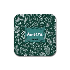 Green Xmas Drink Coaster (square) by xmasyancow