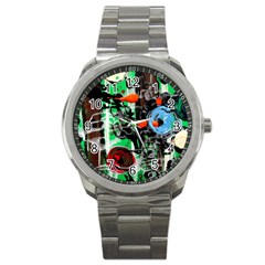 Dots And Stripes 1 1 Sport Metal Watch by bestdesignintheworld