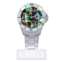 Dots And Stripes 1 1 Plastic Nurses Watch by bestdesignintheworld