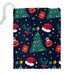Colorful Funny Christmas Pattern Drawstring Pouch (4XL) Back
