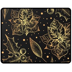 Christmas Pattern With Vintage Flowers Fleece Blanket (medium)  by Vaneshart
