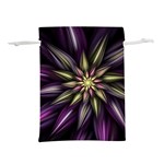 Fractal Flower Floral Abstract Lightweight Drawstring Pouch (L) Front