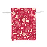 Christmas Pattern Background Lightweight Drawstring Pouch (M) Front