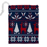 Knitted Christmas Pattern Drawstring Pouch (4XL) Back