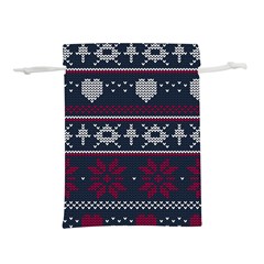 Beautiful Knitted Christmas Pattern Lightweight Drawstring Pouch (m) by Vaneshart