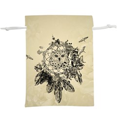 Owl On A Dreamcatcher  Lightweight Drawstring Pouch (xl) by FantasyWorld7