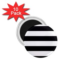 Black And White Large Stripes Goth Mime French Style 1 75  Magnets (10 Pack)  by genx