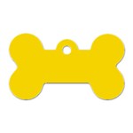 Checkerboard Pattern Black and Yellow Ancap Libertarian Dog Tag Bone (Two Sides) Back