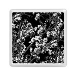 Fleurs de cerisier Noir & Blanc Memory Card Reader (Square) Front