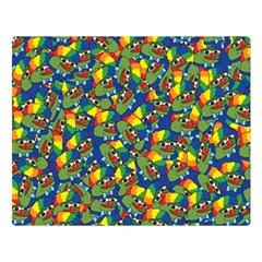 Clown World Pepe The Frog Honkhonk Meme Kekistan Funny Pattern Blue  Double Sided Flano Blanket (large)  by snek