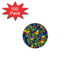 Clown World Pepe The Frog Honkhonk Meme Kekistan Funny Pattern Blue  1  Mini Buttons (100 Pack)  by snek