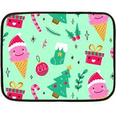 Funny Christmas Pattern Background Fleece Blanket (mini) by Vaneshart