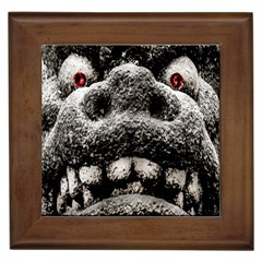 Monster Sculpture Extreme Close Up Illustration 2 Framed Tile by dflcprintsclothing