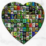 Pepe The Frog Memes of 2019 Picture Patchwork Pattern Jigsaw Puzzle (Heart) Front