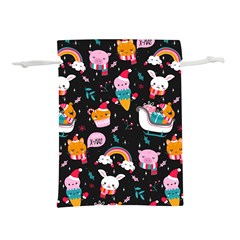 Colorful Funny Christmas Pattern Merry Xmas Lightweight Drawstring Pouch (m) by Vaneshart